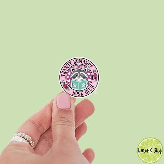 Trashy Romance Book Club Sticker | Raccoon Reading Book Stickers | Kindle Stickers | Bookish Stickers