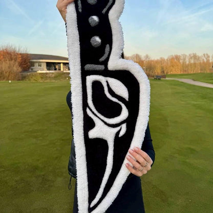 Knife-shaped rug, scream rug, handmade rug, horror rug, custom tufted rug, unique home decor