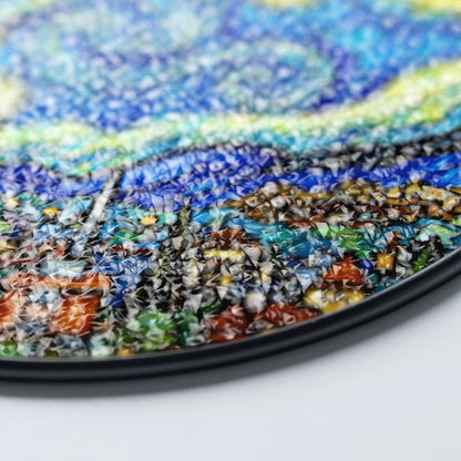 Stained Glass Starry Night Suncatcher Window Hanging Gift for Art Lovers
