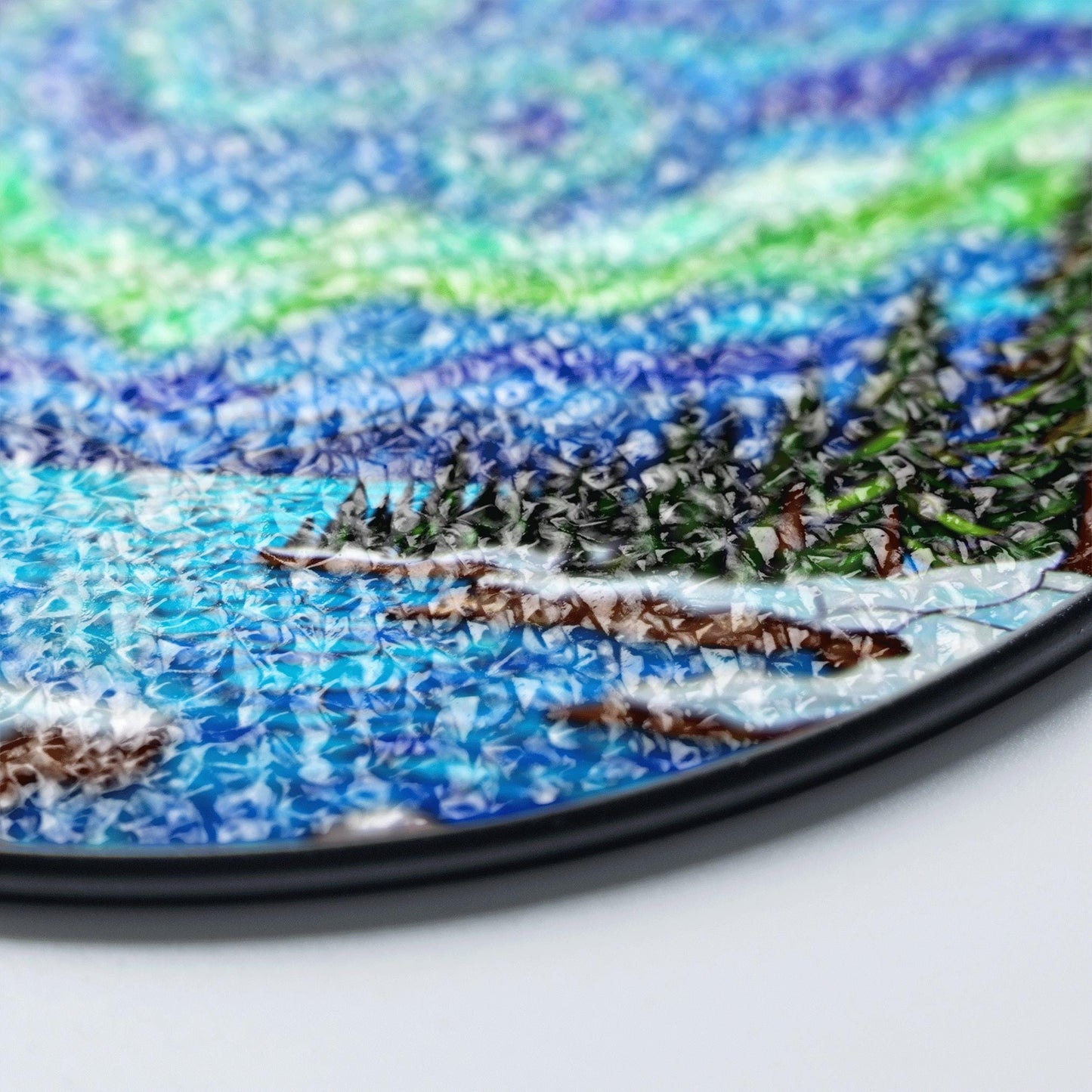 Starry Night Inspired Stained Glass Suncatcher Handcrafted Gift for Art Lovers Window Decor