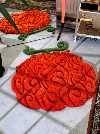 Anime themed 3D Tufted Rug, Handmade Fluffy Rug, Anime Rug, Anime Fan Gift, Fire Plush Rug