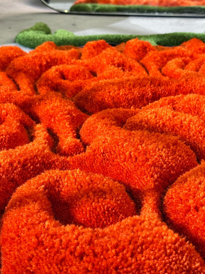 Anime themed 3D Tufted Rug, Handmade Fluffy Rug, Anime Rug, Anime Fan Gift, Fire Plush Rug