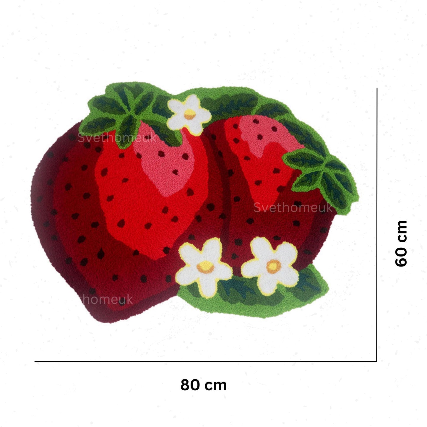 Cute Strawberry Bath Mat, Tufted Fluffy Fruit Bedroom Rugs for Girls, Dorm Rug, Funny Strawberry Shower Rugs, Non Slip Bath Mat, fruit rug