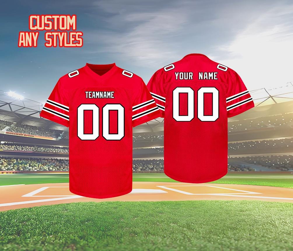 Custom Football jersey,stitched Name Number logo,custom any colors,Team sports uniform,Wedding gift for Men Women youth kid Lions fans bride