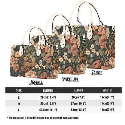 Botanical Bliss Bag - Vegan Leather, Crossbody or Shoulder Carry, Inside Pocket & Removable Strap