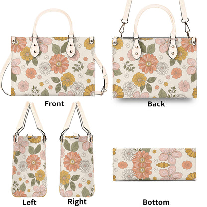Boheme Blossom - Trendy Handbag, Waterproof PU Leather Handbag, Top Handle Vegan Leather, High-quality Crossbody Bag, Shoulder bag