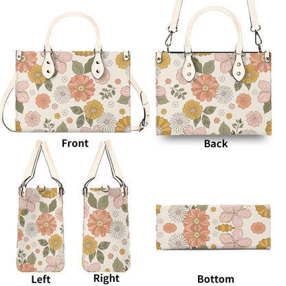 Boheme Blossom - Trendy Handbag, Waterproof PU Leather Handbag, Top Handle Vegan Leather, High-quality Crossbody Bag, Shoulder bag