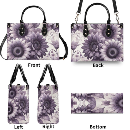 Sunlit Violet - Trendy Handbag, Waterproof PU Leather Handbag, Top Handle Vegan Leather, High-quality Crossbody Bag, Shoulder bag