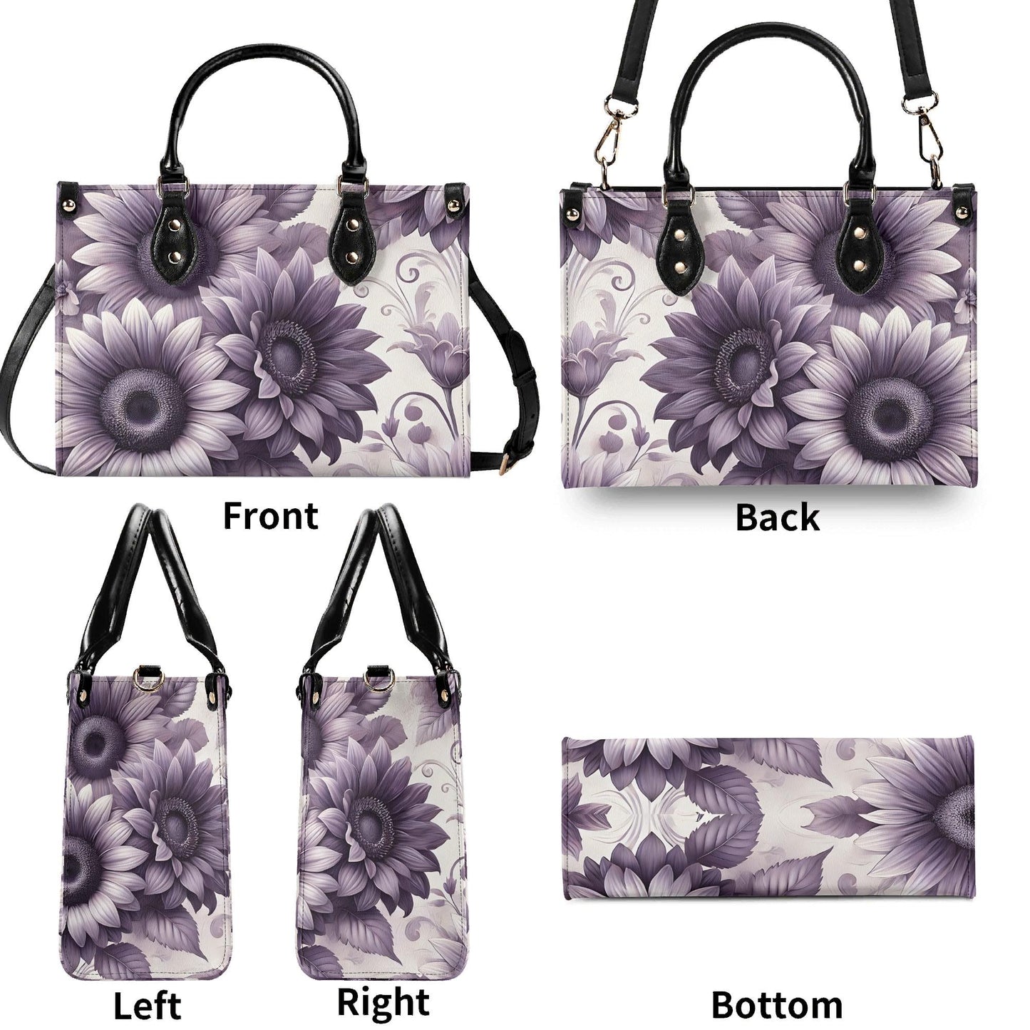 Sunlit Violet - Trendy Handbag, Waterproof PU Leather Handbag, Top Handle Vegan Leather, High-quality Crossbody Bag, Shoulder bag