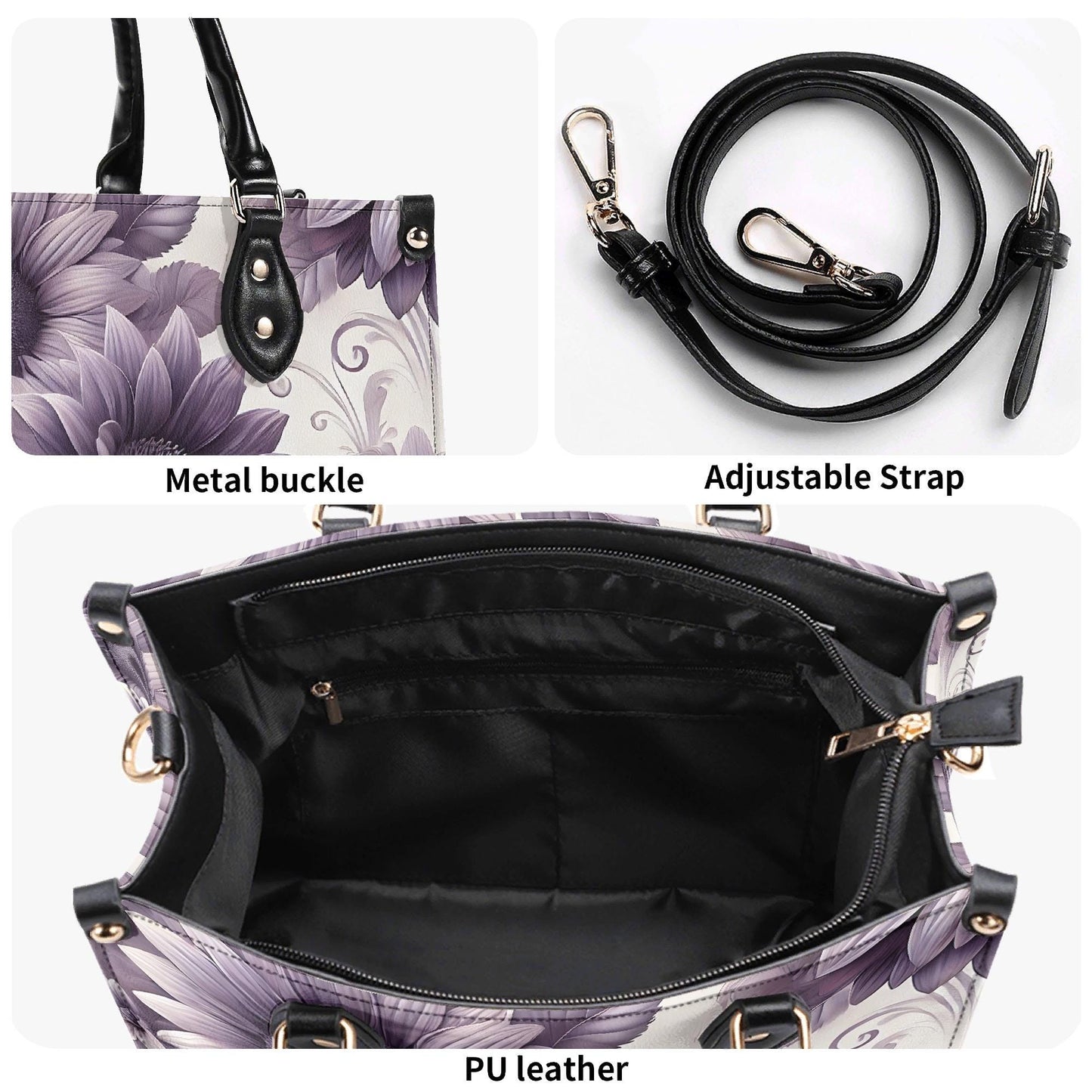 Sunlit Violet - Trendy Handbag, Waterproof PU Leather Handbag, Top Handle Vegan Leather, High-quality Crossbody Bag, Shoulder bag