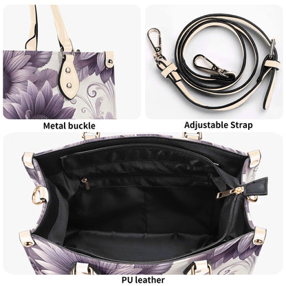 Sunlit Violet - Trendy Handbag, Waterproof PU Leather Handbag, Top Handle Vegan Leather, High-quality Crossbody Bag, Shoulder bag