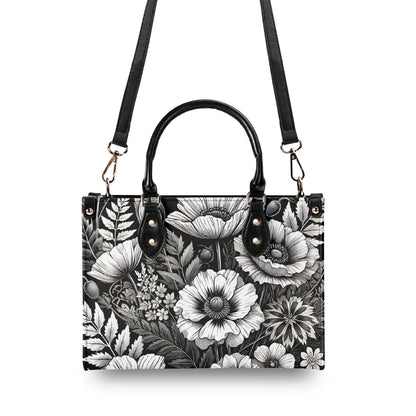 Inkwell Blooms- Trendy Handbag, Waterproof PU Leather Handbag, Top Handle Vegan Leather, High-quality Crossbody Bag, Shoulder bag