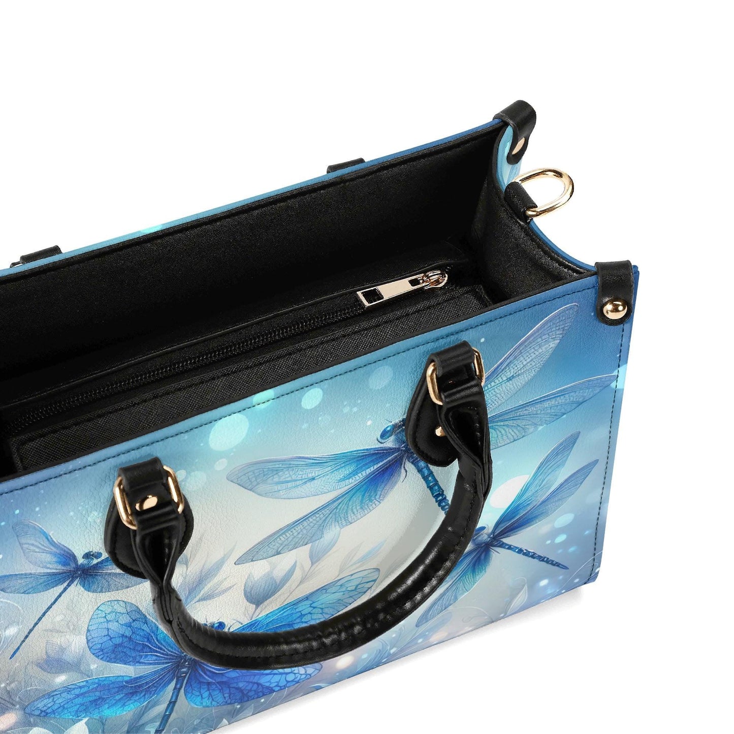 Dragonfly Bliss Trendy Handbag, Waterproof PU Leather Handbag, Top Handle Vegan Leather, High-quality Crossbody Bag, Shoulder bag