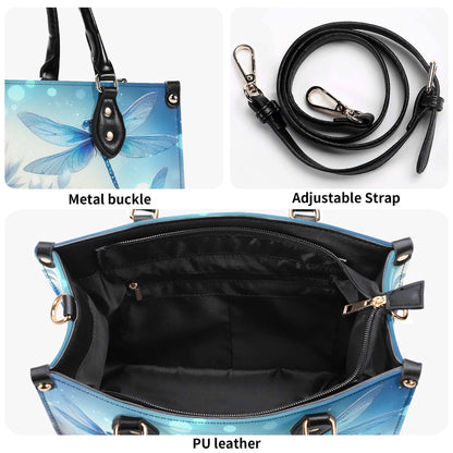 Dragonfly Bliss Trendy Handbag, Waterproof PU Leather Handbag, Top Handle Vegan Leather, High-quality Crossbody Bag, Shoulder bag