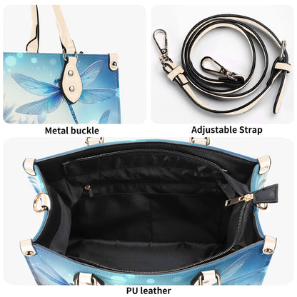 Dragonfly Bliss Trendy Handbag, Waterproof PU Leather Handbag, Top Handle Vegan Leather, High-quality Crossbody Bag, Shoulder bag
