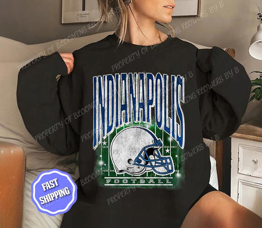 Indianapolis Football Retro 90s Style Sweatshirt, Game Day Shirt, Indianapolis Football Shirt, Sunday Football Shirt, Indianapolis Crewneck