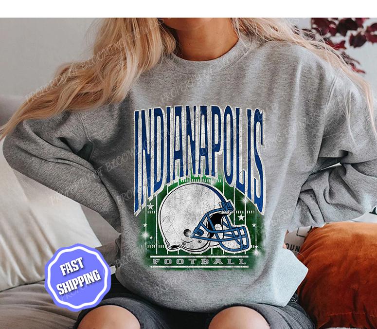 Indianapolis Football Retro 90s Style Sweatshirt, Game Day Shirt, Indianapolis Football Shirt, Sunday Football Shirt, Indianapolis Crewneck