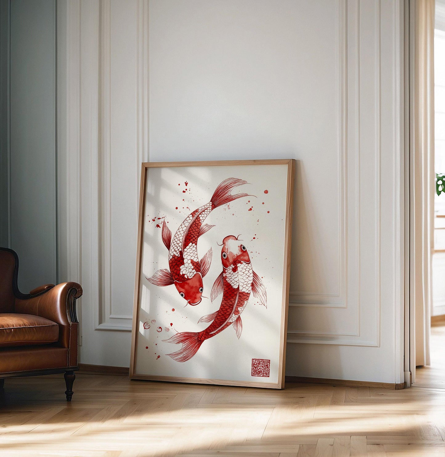 Red Koi Print, Japanese wall art Print, Vintage Print, Trendy Wall Art, Aesthetic Wall Art, Koi Fish Print, Japanese Print, Gift Idea