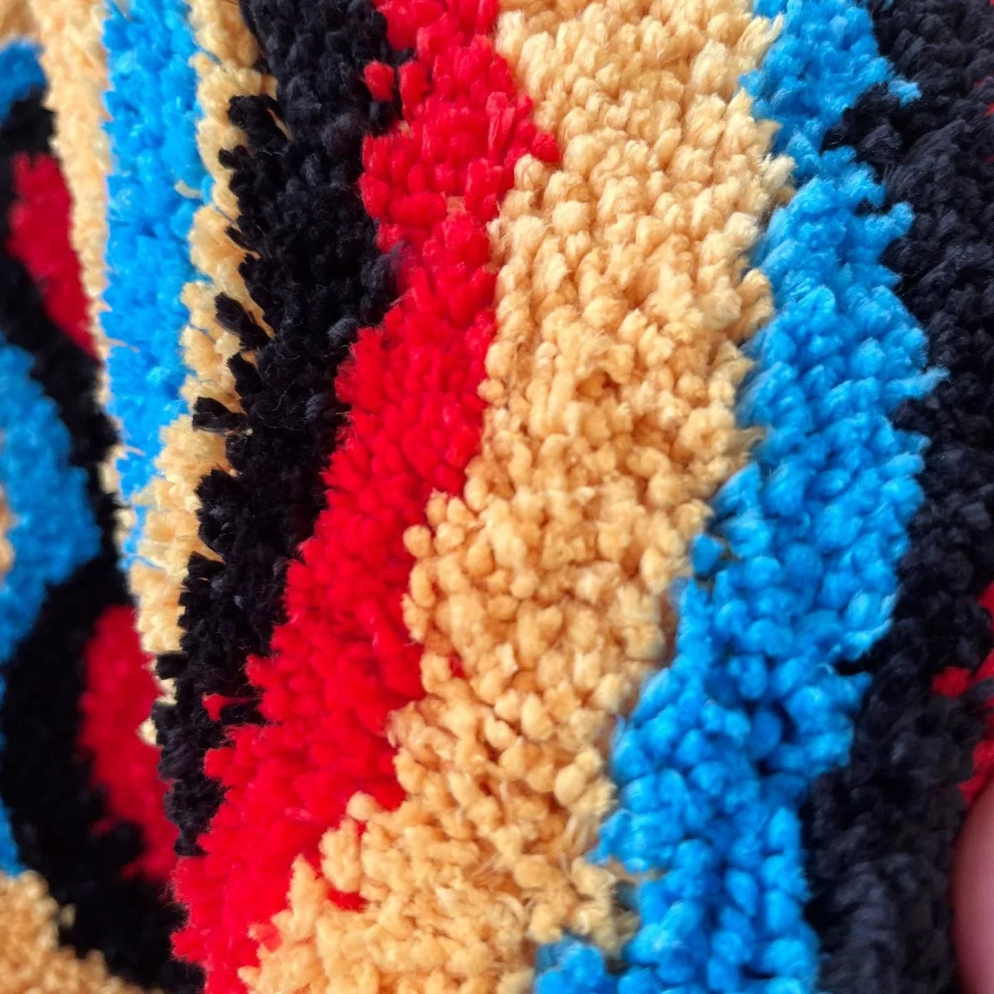 Trippy Smiling Rug, Unique Handmade Rug, Ideal Friend Gift, Bedroom Rug, Cool Bedroom Decor