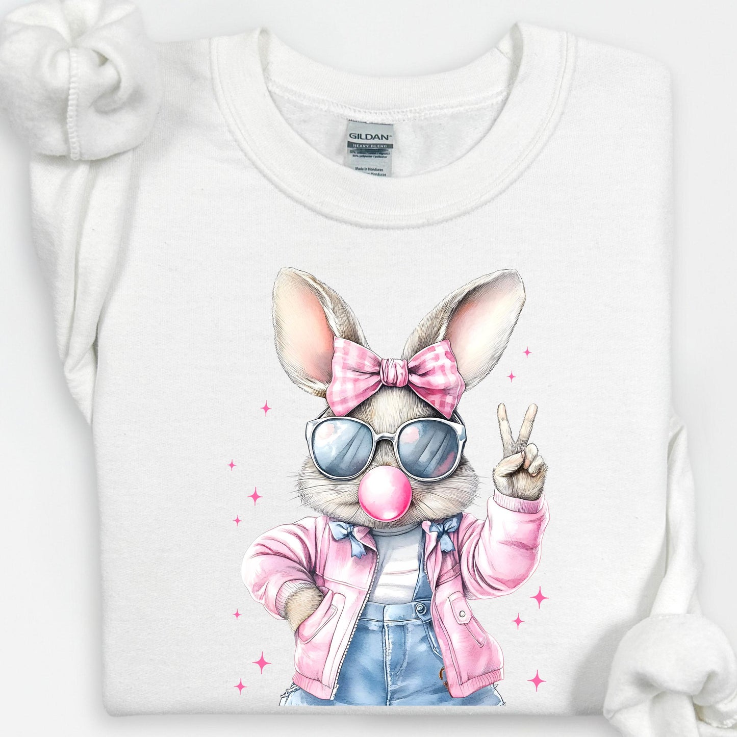 Bunny Sweatshirt, Easter Shirt, Smiley Faces Easter T-shirt, Patel Eggs and Flowers, Bunny and Flowers, Cute Patel Bunnies Shirt