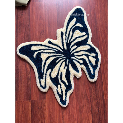 Handmade Tufted Butterfly Tufted Rug - Aesthetic Soft Plush Decorative Handmade Rug