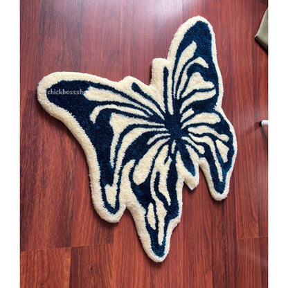 Handmade Tufted Butterfly Tufted Rug - Aesthetic Soft Plush Decorative Handmade Rug