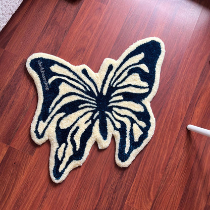 Handmade Tufted Butterfly Tufted Rug - Aesthetic Soft Plush Decorative Handmade Rug