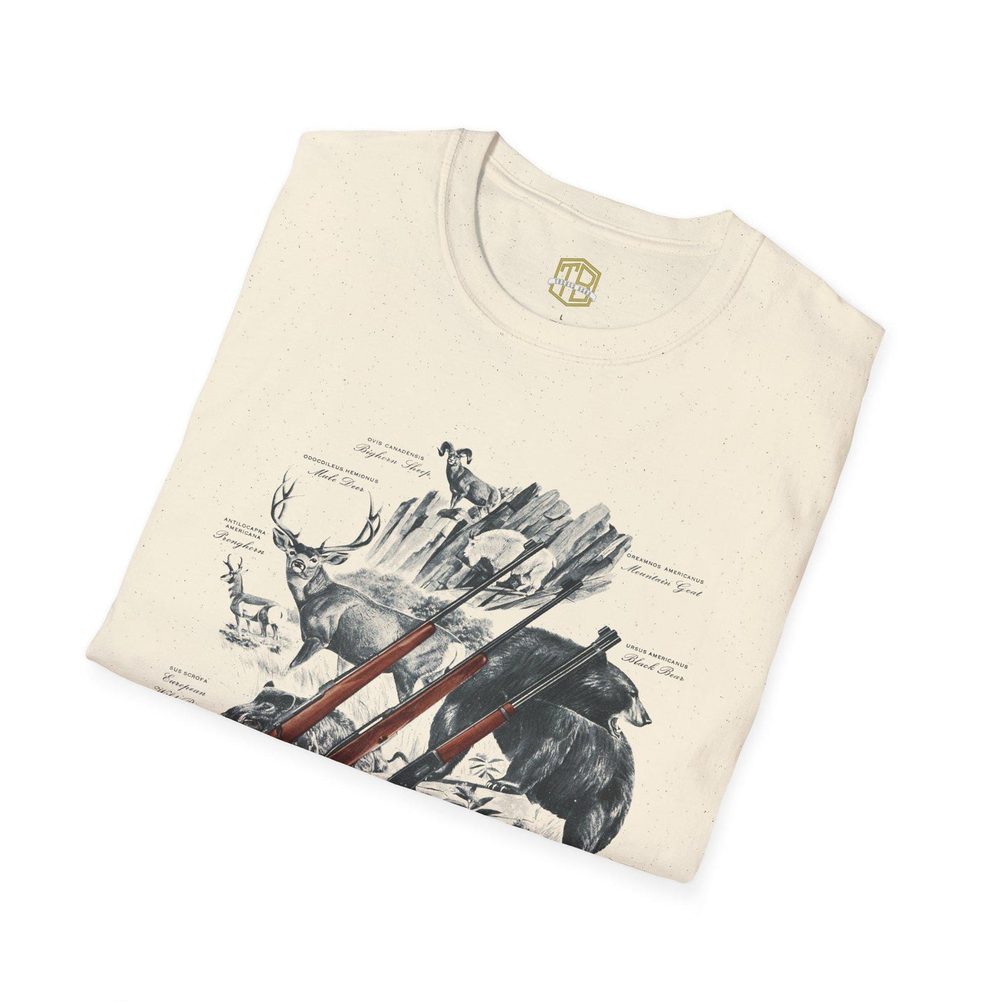 Vintage Deer Hunter Rifle Unisex Softstyle T-Shirt, Retro Hunting Tee, Old School Hunter Gift, Winchester Outdoors Shirt