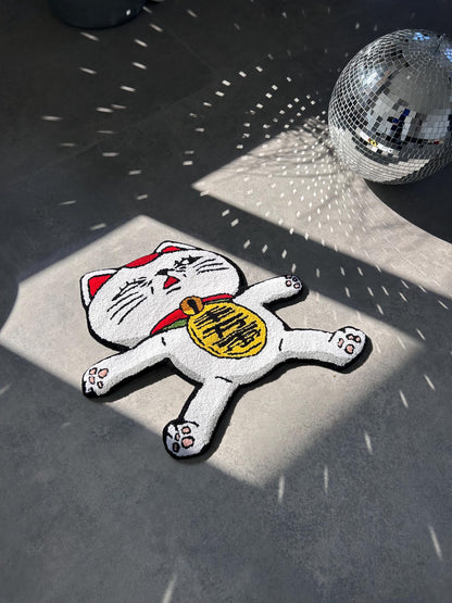 Handmade Lucky Cat Rug, 3D carpet, Anime Home Decor