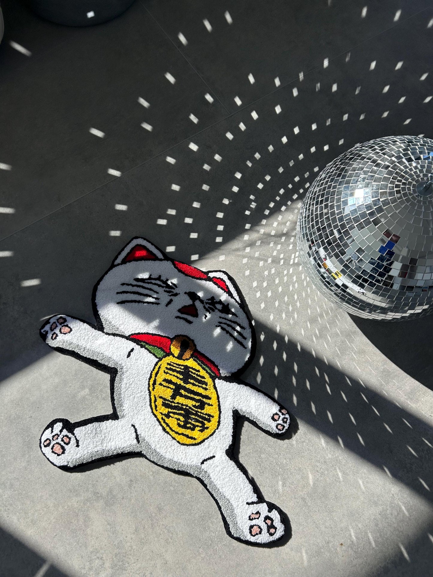 Handmade Lucky Cat Rug, 3D carpet, Anime Home Decor