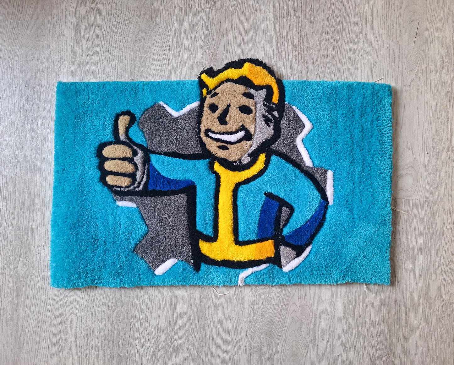 Vault Boy Rug: Fallout Handmade Tufted Wall Art - Gamer Decor