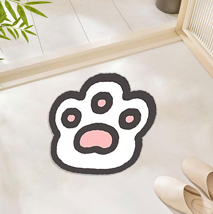 Whisker Soft: The Cozy Cat Paw Shaped Rug – A Feline-Inspired Haven of Comfort and Charm for Cat Lovers Polyester Rug