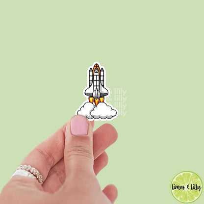Space Shuttle Launch Vinyl Sticker, kindle stickers, laptop stickers, space center, water bottle stickers, trendy stickers