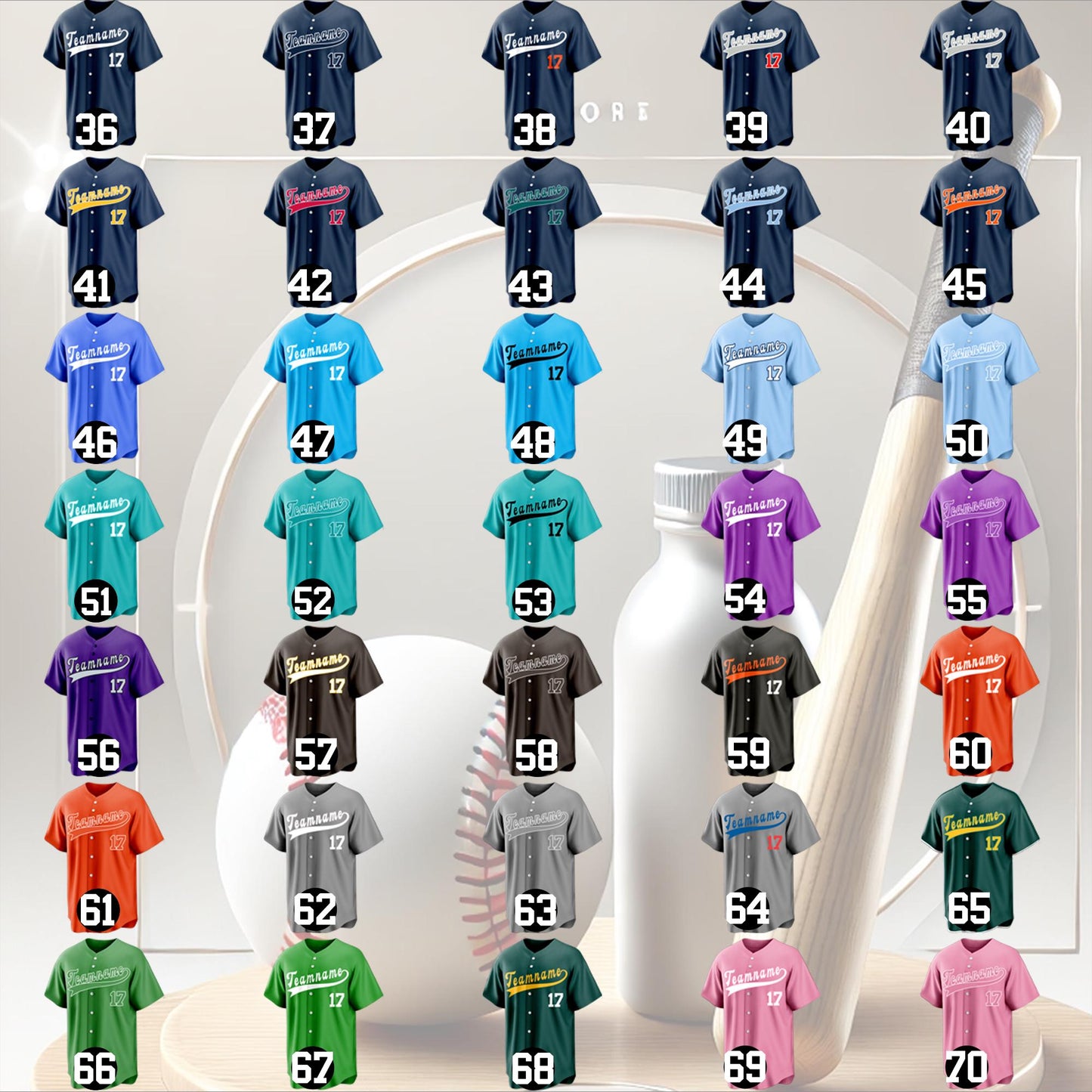 Personalized Custom Baseball Jersey with Team Name and Number Printed or Embroidered Logo Button Up Baseball Uniform for Fans and Players