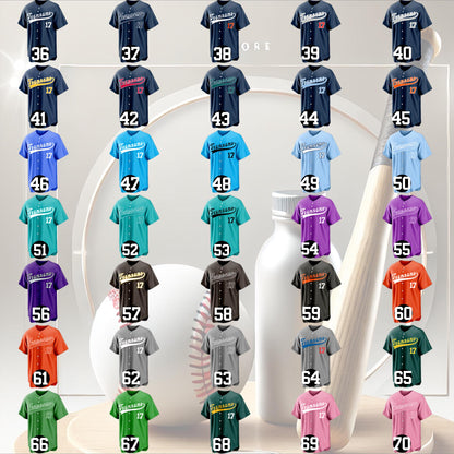 Personalized Custom Baseball Jersey with Team Name and Number Printed or Embroidered Logo Button Up Baseball Uniform for Fans and Players