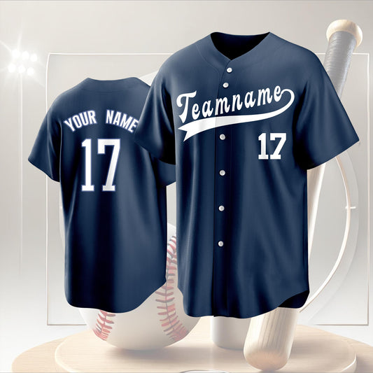 Personalized Custom Baseball Jersey with Team Name and Number Printed or Embroidered Logo Button Up Baseball Uniform for Fans and Players