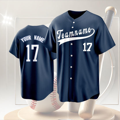 Personalized Custom Baseball Jersey with Team Name and Number Printed or Embroidered Logo Button Up Baseball Uniform for Fans and Players