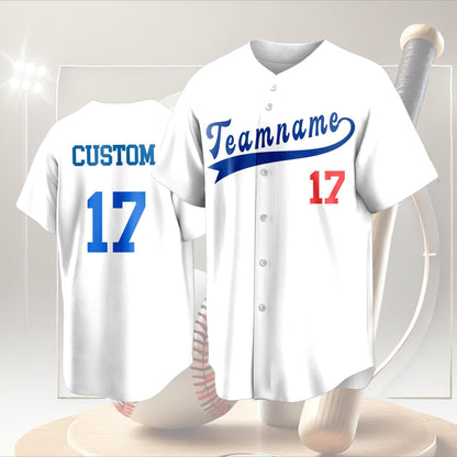 Personalized Custom Baseball Jersey with Team Name and Number Printed or Embroidered Logo Button Up Baseball Uniform for Fans and Players