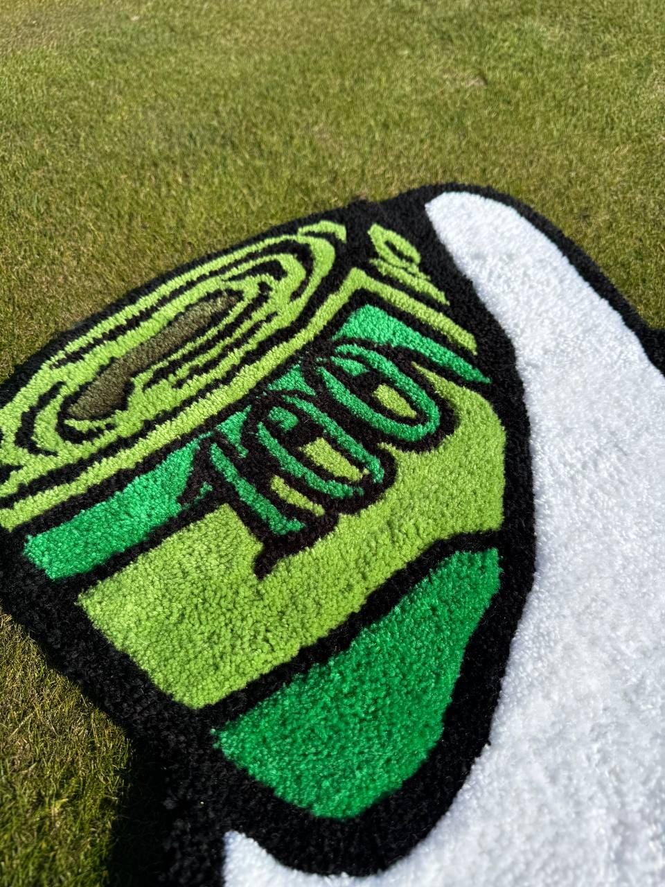 Handmade Money Rug: Acrylic Yarn Tufted Design (65x50 cm)