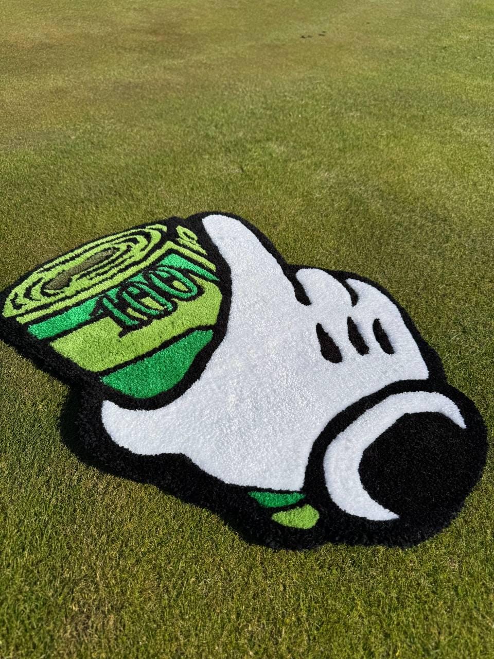 Handmade Money Rug: Acrylic Yarn Tufted Design (65x50 cm)