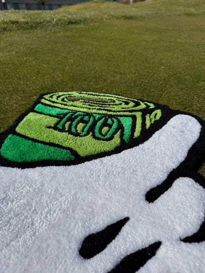 Handmade Money Rug: Acrylic Yarn Tufted Design (65x50 cm)