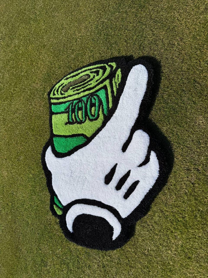 Handmade Money Rug: Acrylic Yarn Tufted Design (65x50 cm)