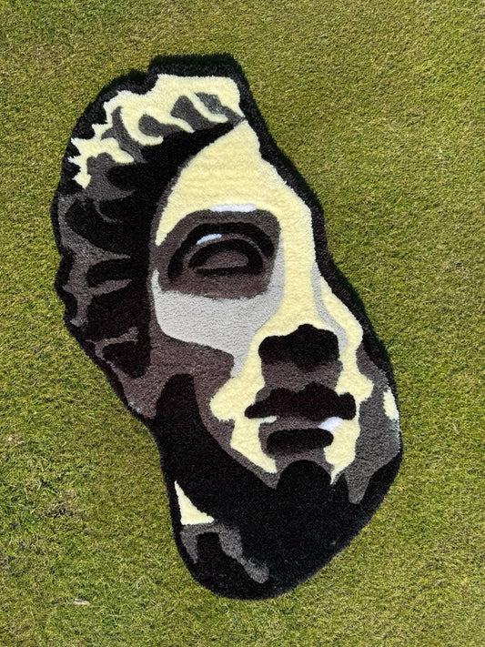 Handmade Tufted David Head Rug: Modern Art Decor (80x60 cm)