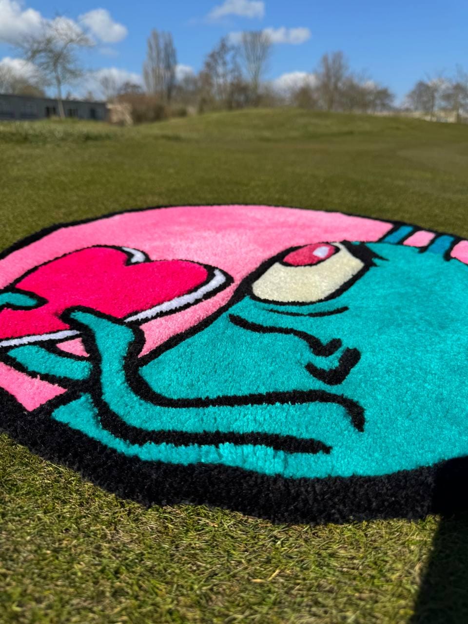 Plankton Rug: Handmade Tufted Acrylic Yarn Rug, Spongebob Decor