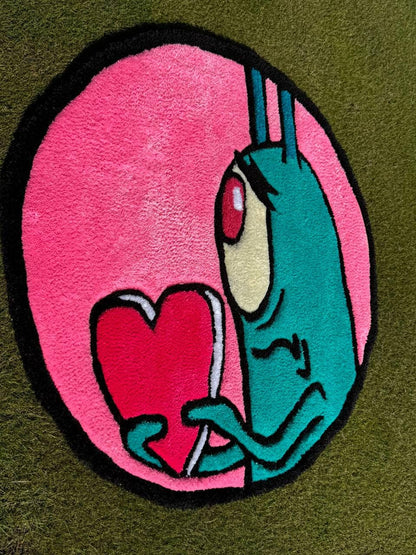 Plankton Rug: Handmade Tufted Acrylic Yarn Rug, Spongebob Decor