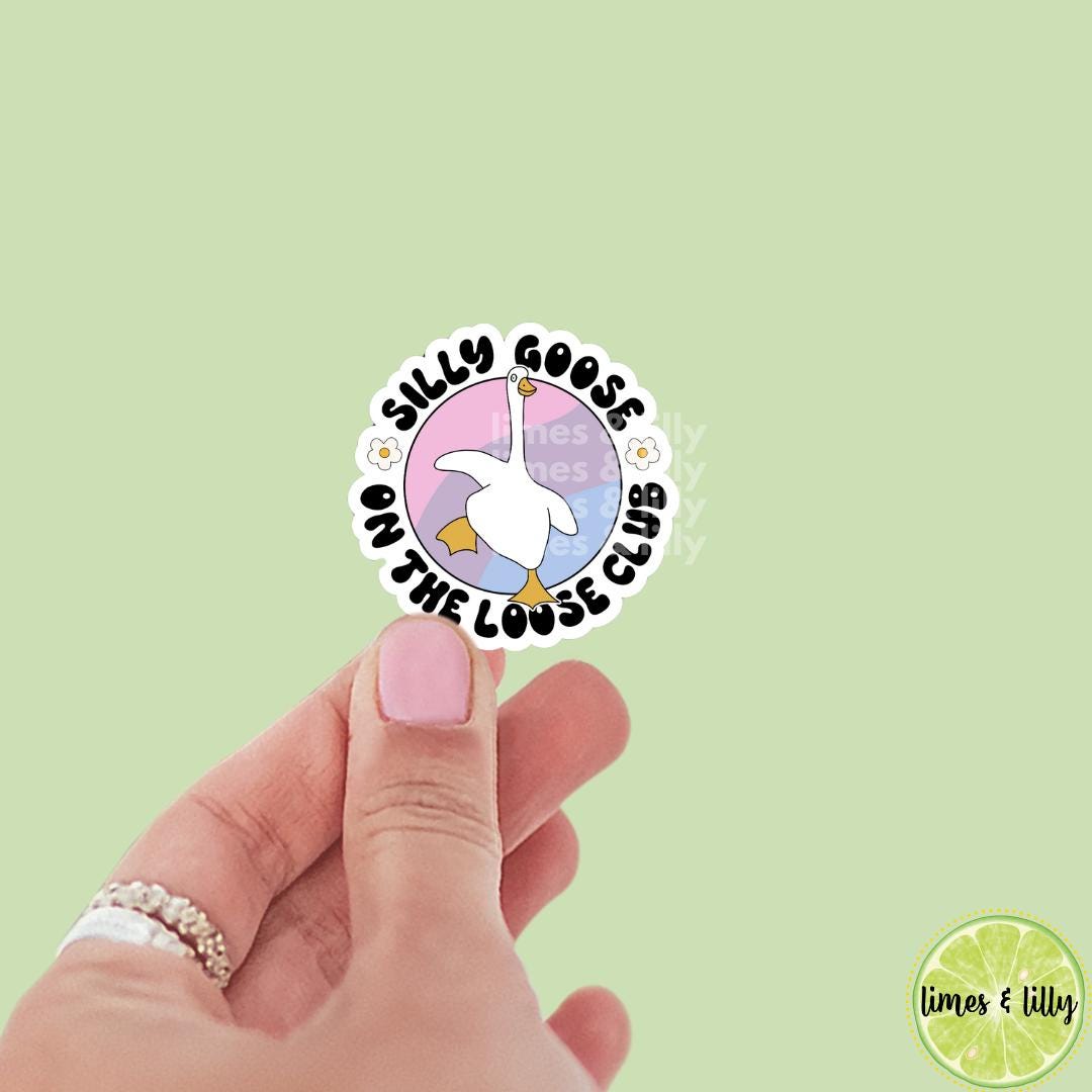 Silly Goose on the Loose Club Funny Sticker | Goose Trendy Sticker | Kindle Sticker | Bookish Sticker | Farm Animals | Die Cut | Decal