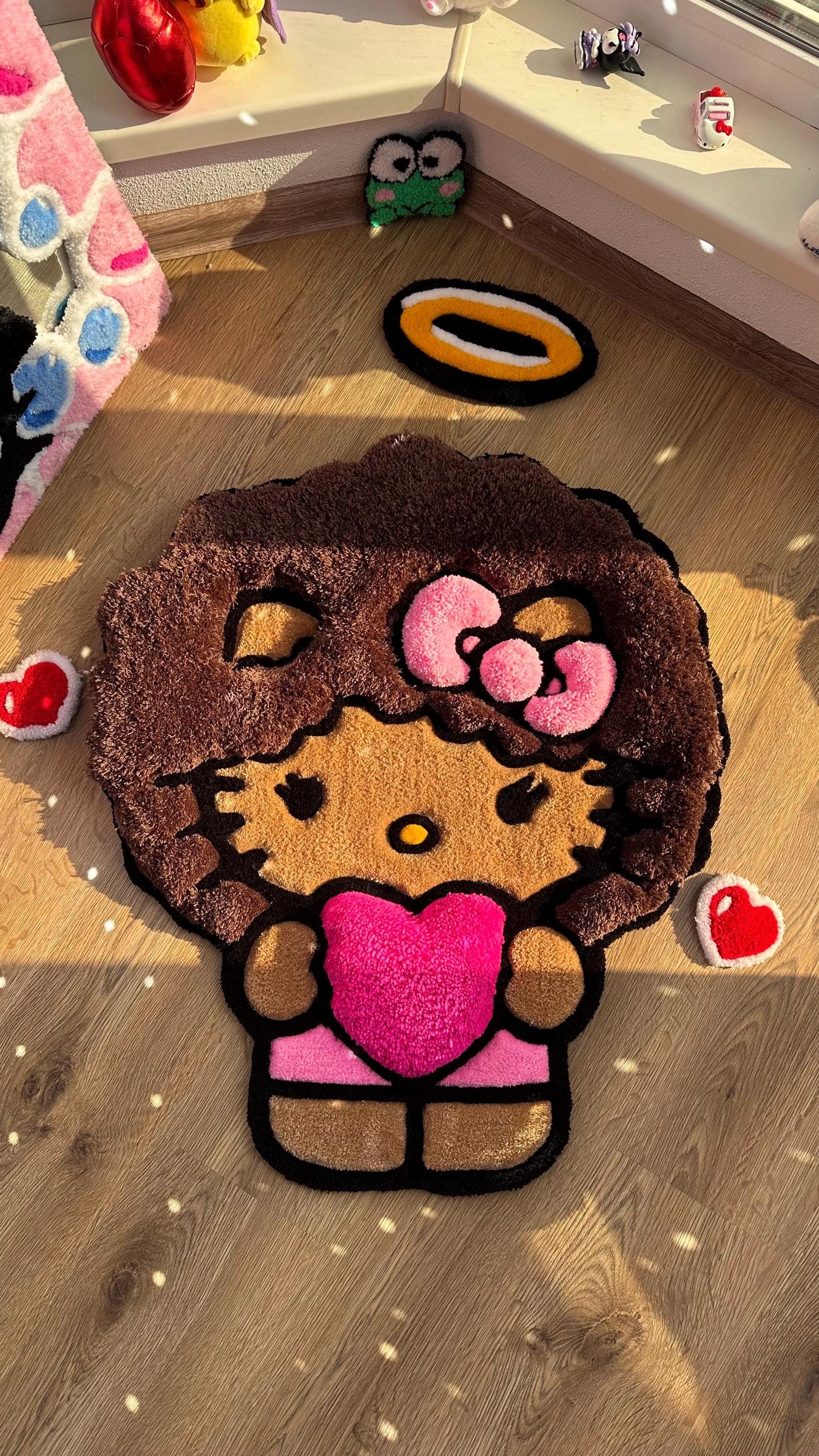 Afro Custom Kitty Tufted Rug – Super Puffy 3D Handmade Rug, Cute Carpet, Kawaii Girl Room Decor, Unique Gift for Her or Bedroom Mat