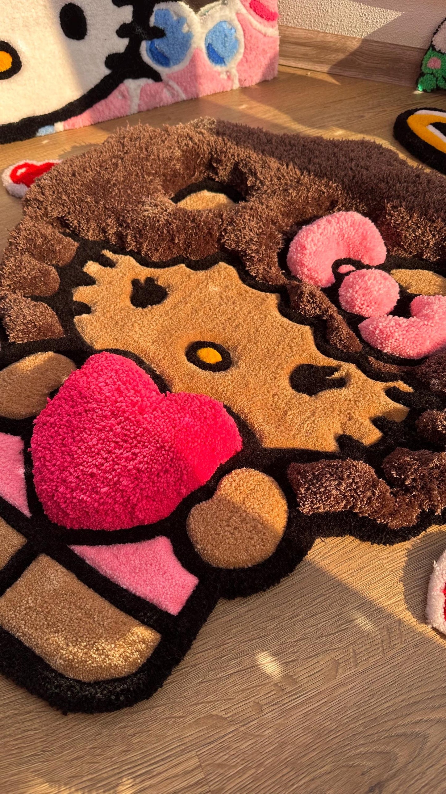 Afro Custom Kitty Tufted Rug – Super Puffy 3D Handmade Rug, Cute Carpet, Kawaii Girl Room Decor, Unique Gift for Her or Bedroom Mat