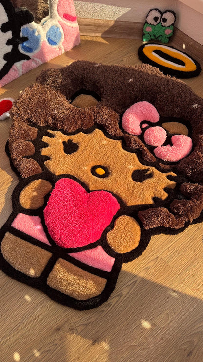 Afro Custom Kitty Tufted Rug – Super Puffy 3D Handmade Rug, Cute Carpet, Kawaii Girl Room Decor, Unique Gift for Her or Bedroom Mat