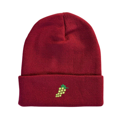 Grapes Embroidered Beanie Winter Beanie